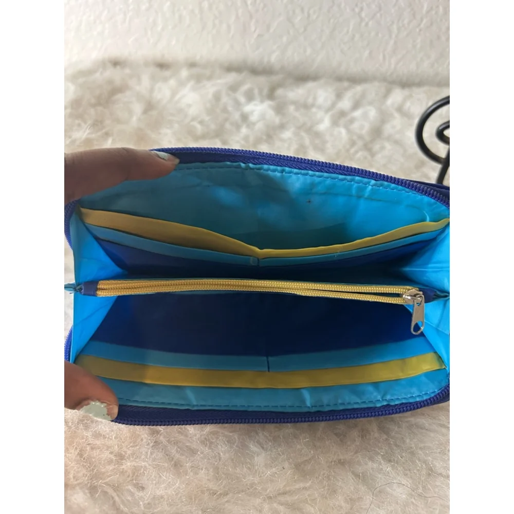 Travelon Safe ID RFID Wallet Long Women's Blue Full Zip